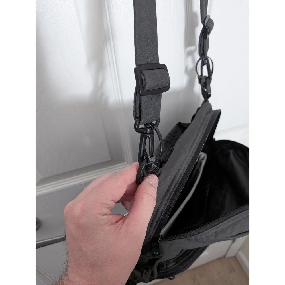 Rick Steves Civita Shoulder Bag Gray Travel Crossbody Daypack Mesh Pockets